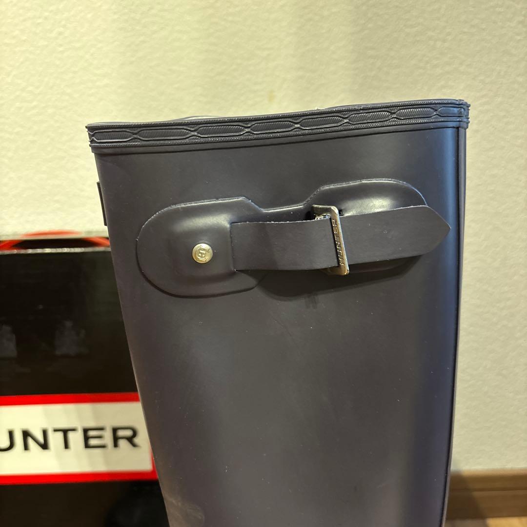 HUNTER ダークブルー 長靴 バックル付き 25cm