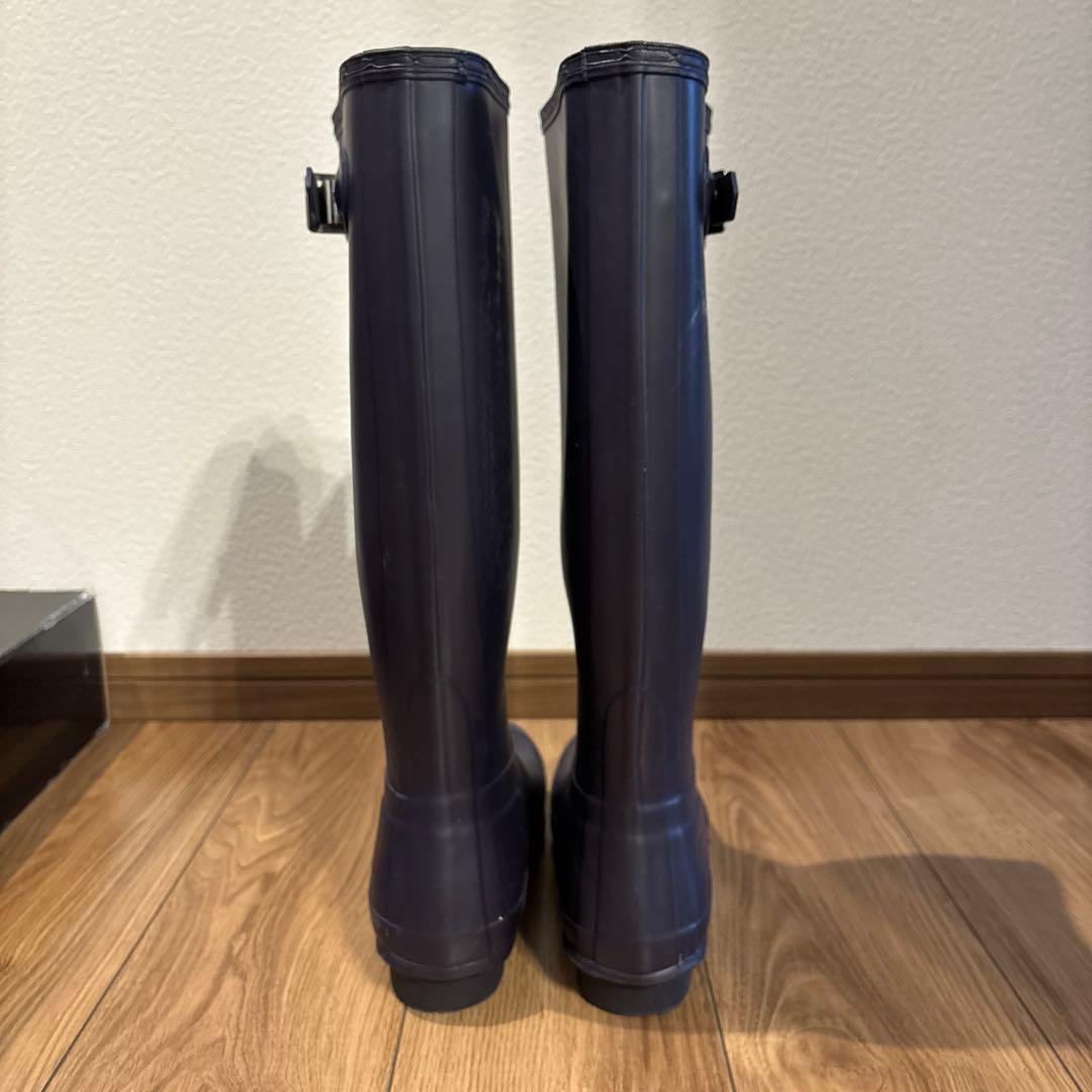 HUNTER ダークブルー 長靴 バックル付き 25cm