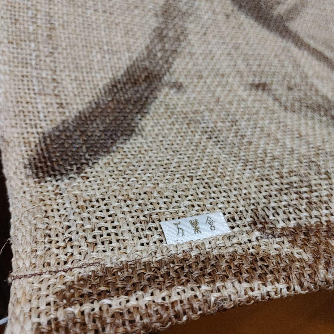 麻　手描き　柿渋のれん手染め