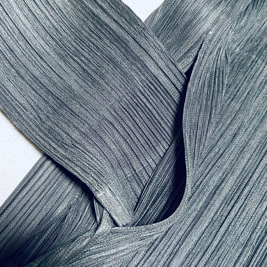 美品✨ プリーツプリーズ ジャケット L位 ポケット やや厚手サイズ3 グレー系