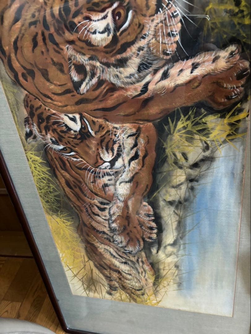 巨大　虎の絵　縁起物、風水にも