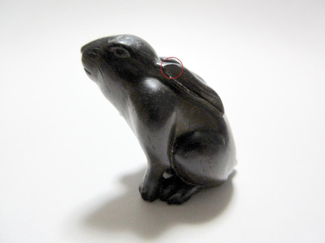 うさぎ 堤物 根付 木製 木彫 兎 Netsuke / アンティーク
