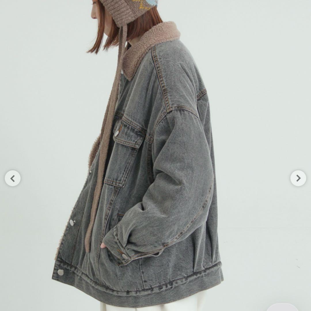 サマンサモスモス デニムボア デニムジャケット　ブラック