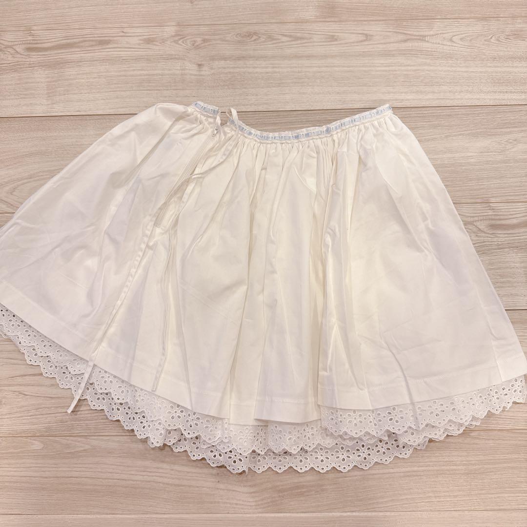 Katie完売品フレアスカート ホワイト フリーサイズ