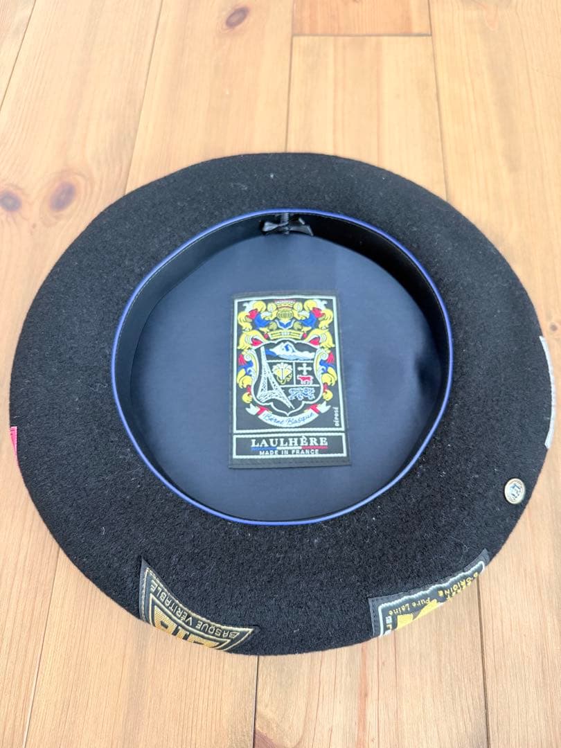 LAULHERE ブラック ベレー帽 Mサイズ