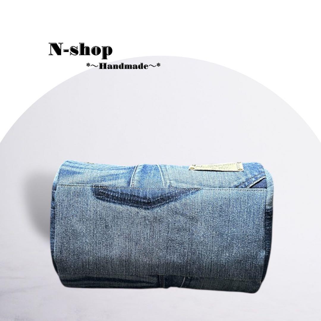 ☆デニムリメイク☆ボストンバッグ(レギュラーサイズ)❥ハンドメイド❥