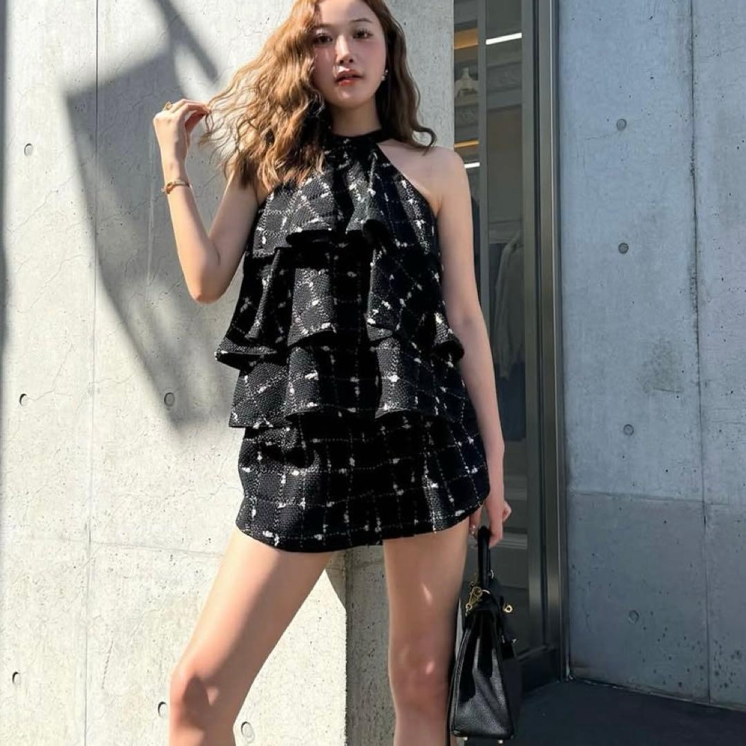 candy check tweed short pants 新品未使用タグ付き