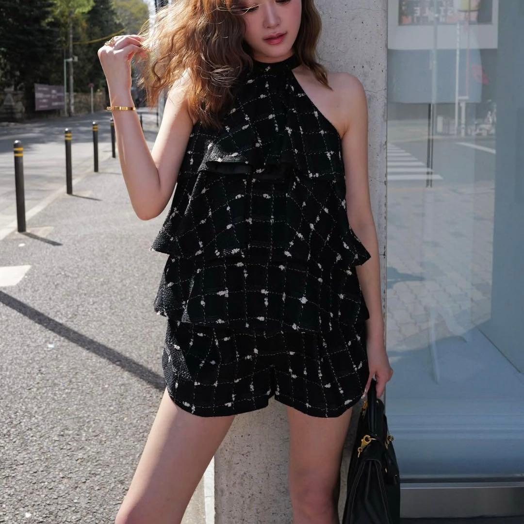 candy check tweed short pants 新品未使用タグ付き