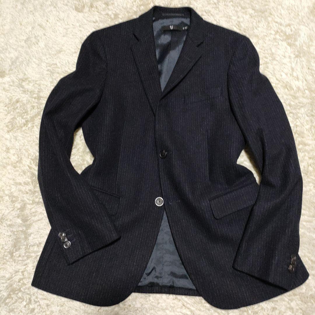 UNIQLO +J ネイビーストライプ　ウール　セットアップスーツ　Мサイズ