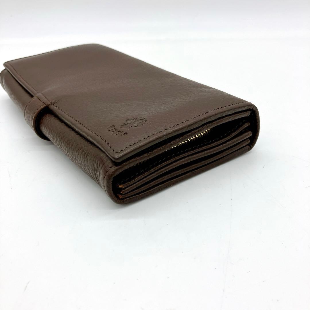 極美品【CI-VA】長財布　ロゴ型押し　レザー　ダークブラウン