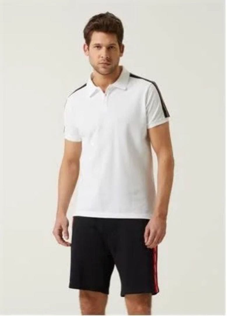 21SS DSQUARED2 ホワイト Leaf TAPE ポロシャツ