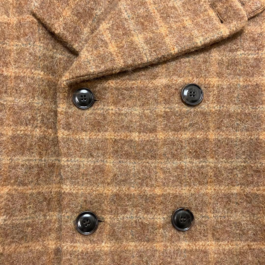 美品✨ドリスヴァンノッテン ウール チェック ピーコート 裏地キルティング中綿