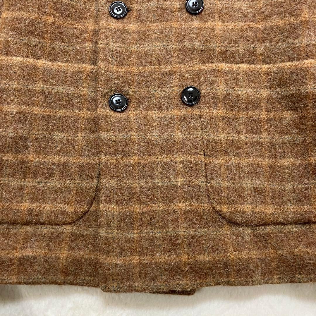 美品✨ドリスヴァンノッテン ウール チェック ピーコート 裏地キルティング中綿