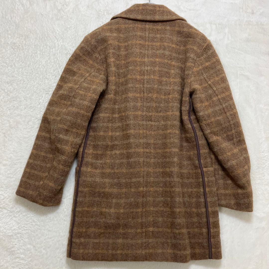 美品✨ドリスヴァンノッテン ウール チェック ピーコート 裏地キルティング中綿