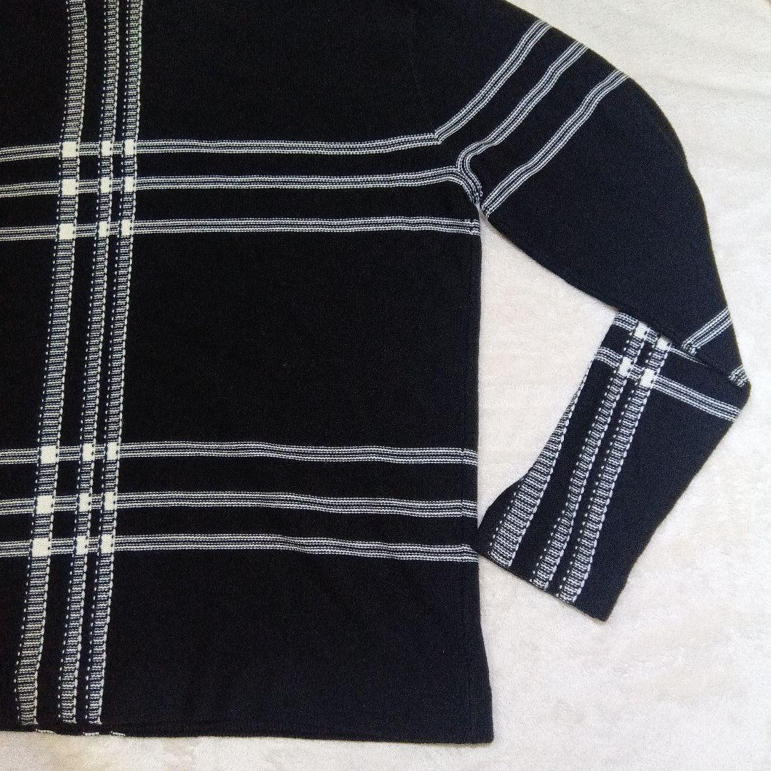 ほぼ新品　Fred Perry フレッドペリー　チェック　 ニット 黒　　L