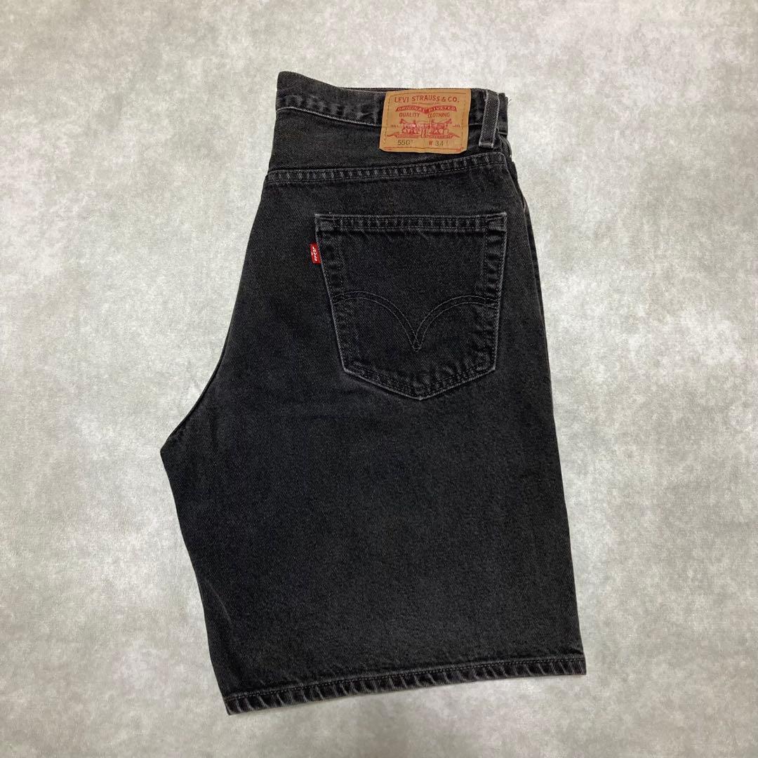 リーバイス　Levis 550 ブラック デニム ショーツ　ハーフパンツ　34