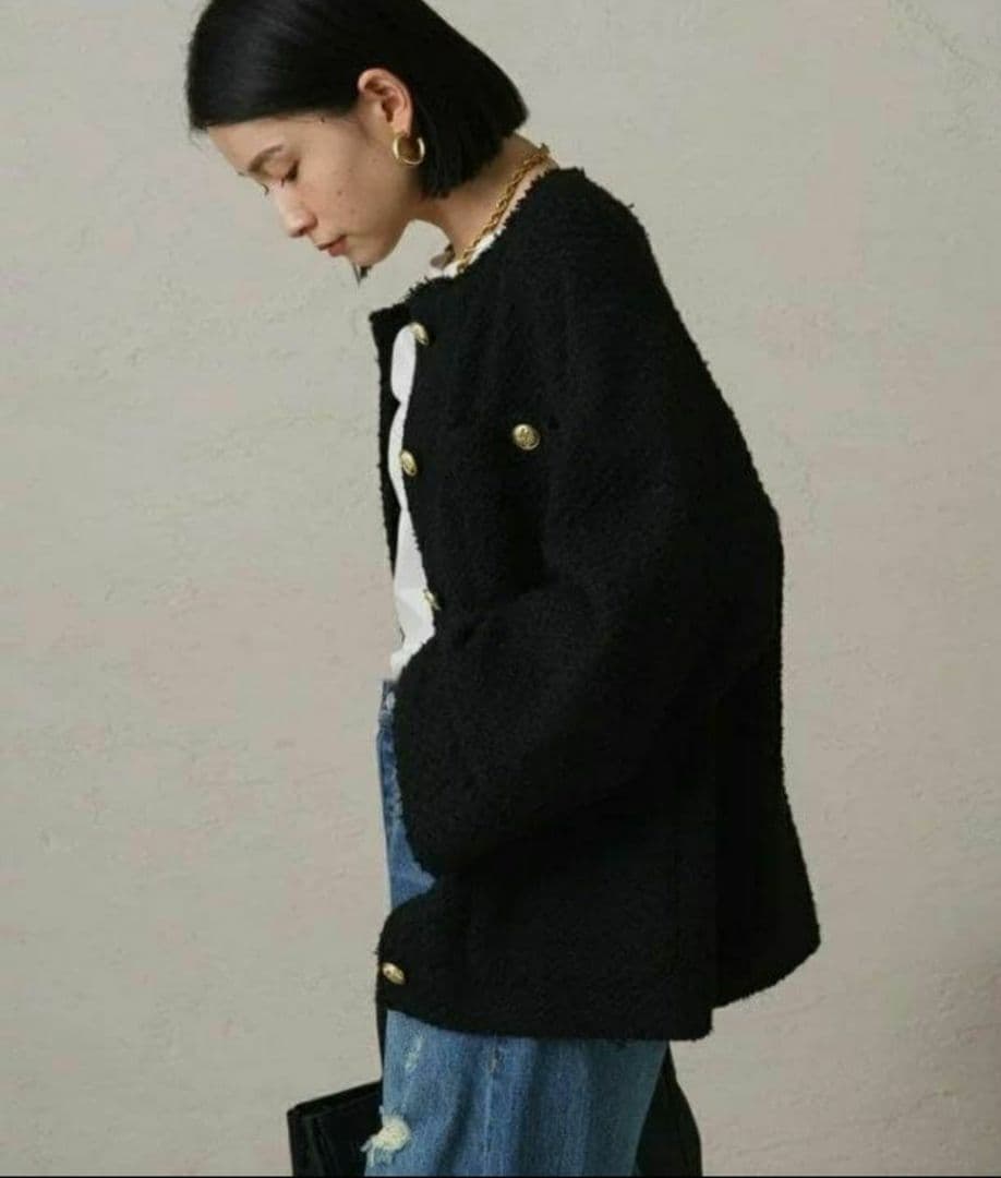 Loungedress ラウンジドレス ツイードジャケット コート ブラック