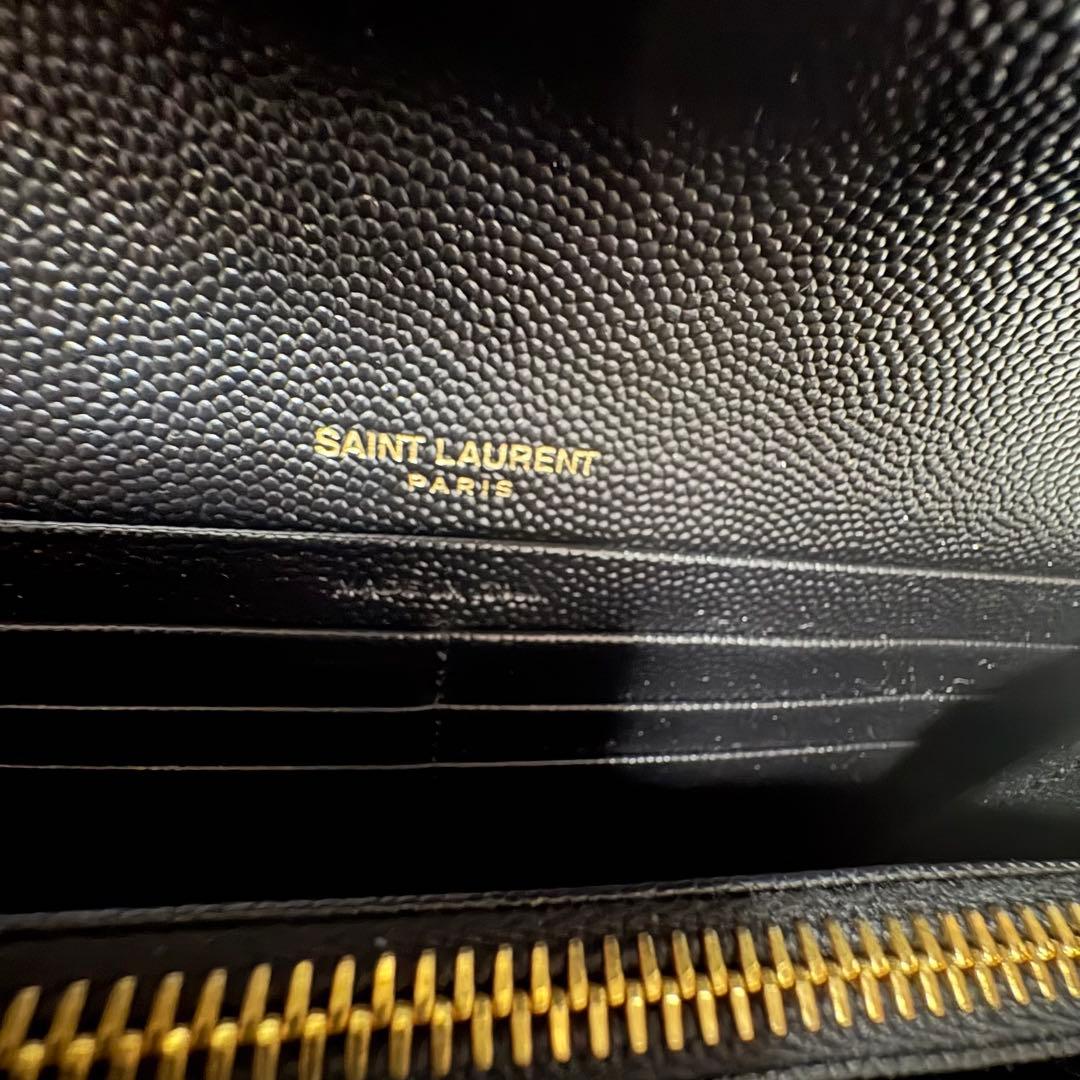 YSL ブラック 長財布 キルティング