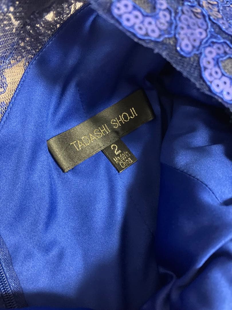 美品⭐︎TADASHI SHOJI 青 レースドレス サイズ2