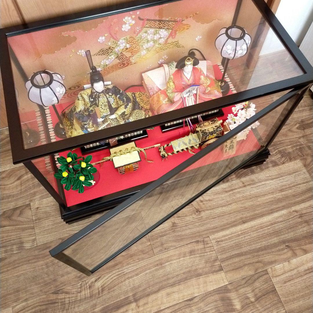 美品 雛人形 親王飾 人形の久月 ガラスケース入り 防虫剤付き