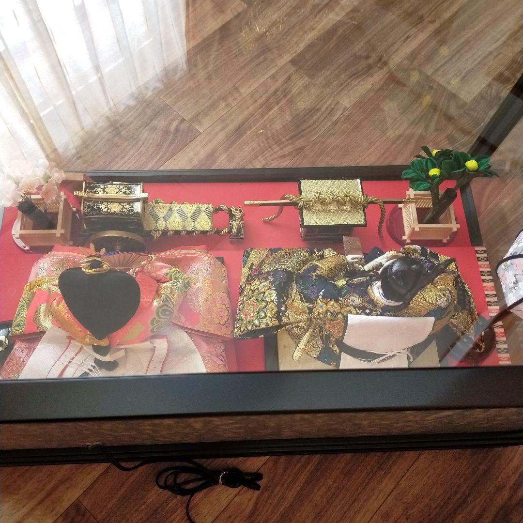 美品 雛人形 親王飾 人形の久月 ガラスケース入り 防虫剤付き