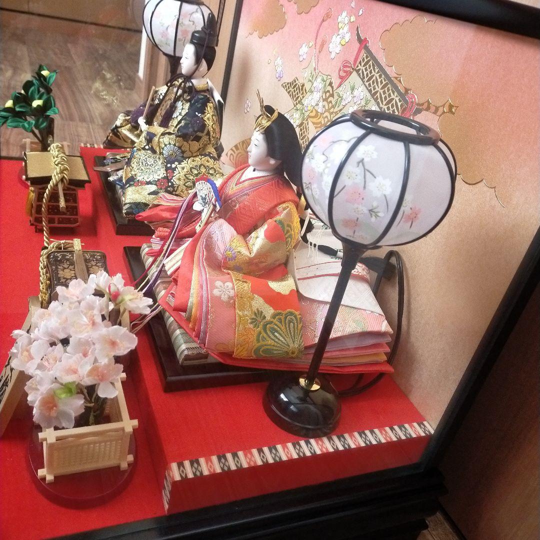 美品 雛人形 親王飾 人形の久月 ガラスケース入り 防虫剤付き