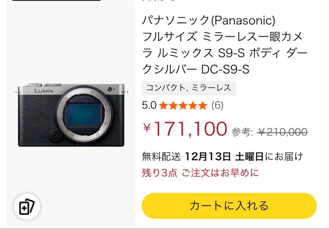 LUMIX S9 ミラーレス一眼カメラ 50mmレンズ付き
