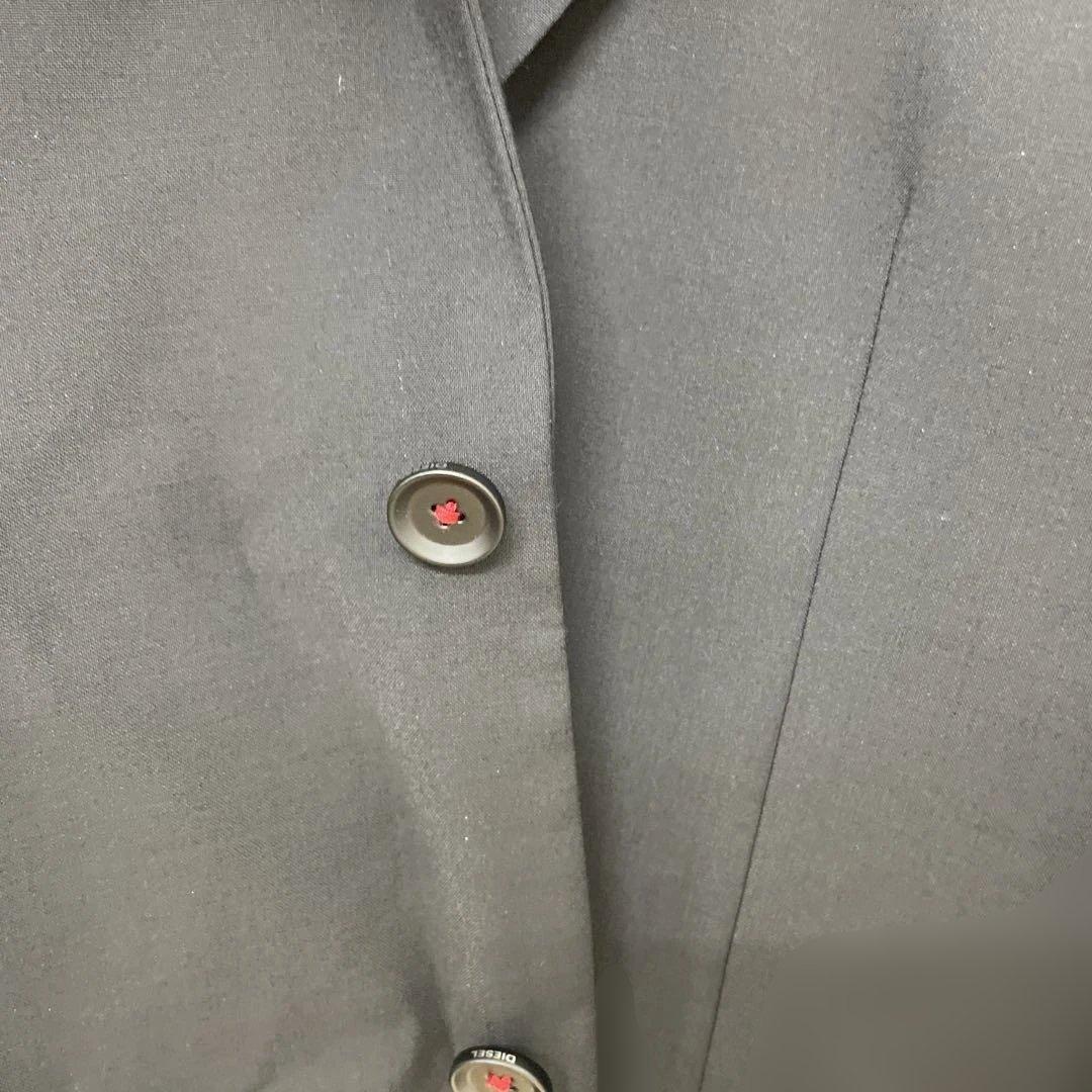 ディーゼル 2way フード付きテーラードジャケット ウール 黒 L