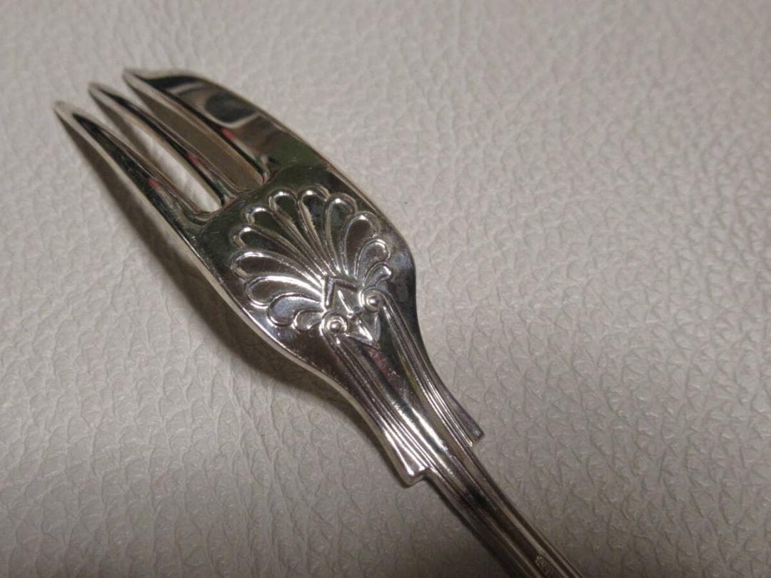 共箱付 1995年製◆マッピン＆ウェッブ ケーキフォーク 銀プレート 6本セット