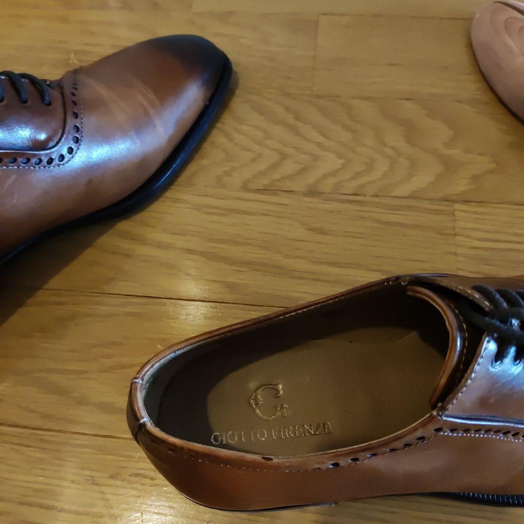 giotto 革靴 ブラウン ストレートチップ ホールカット