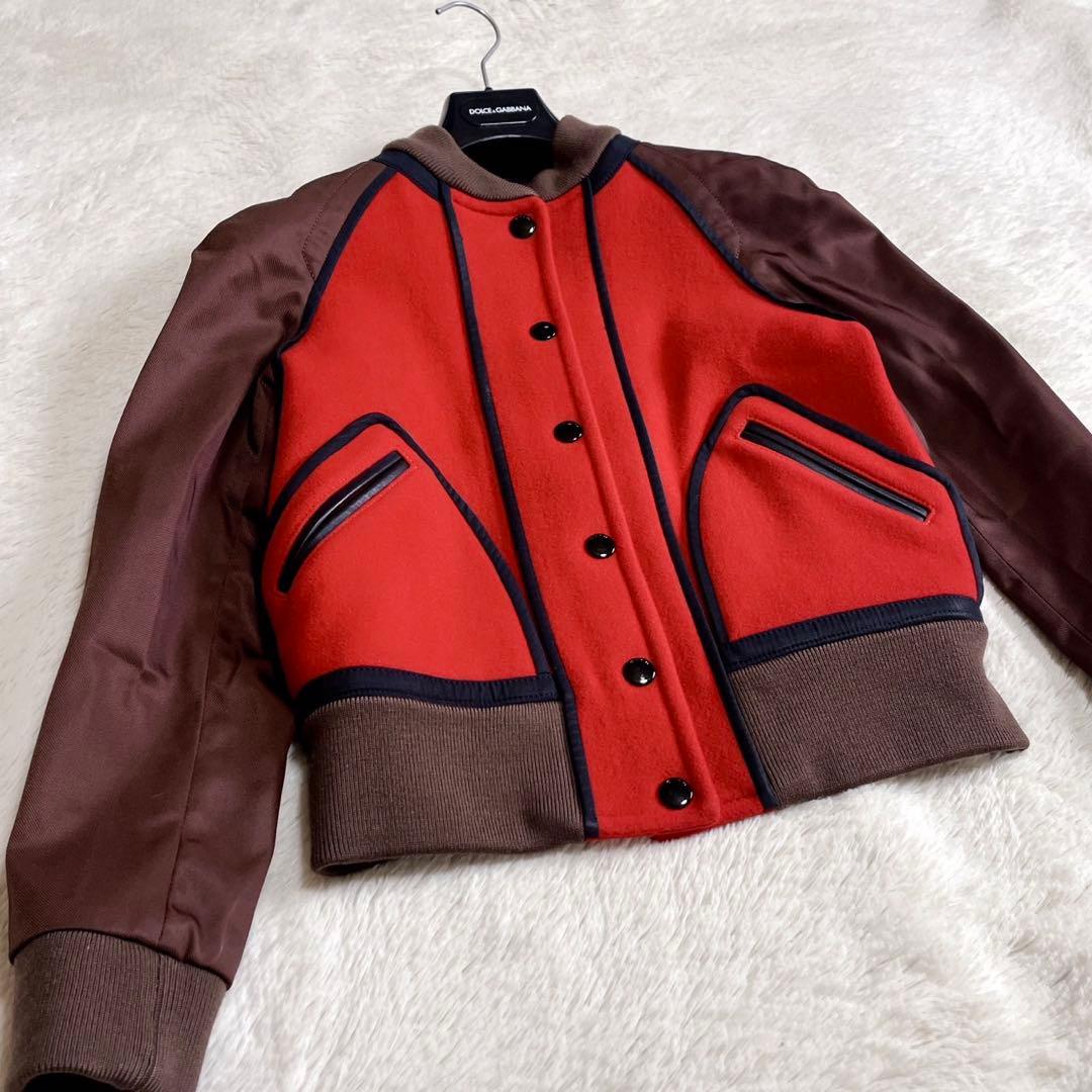 美品 COACH コーチ スタジャン ブルゾン バーシティージャケット ウール