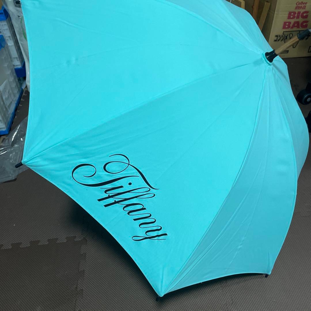 ティファニー ノベルティ 傘 パラソル Tiffany Blue ロゴ入り①
