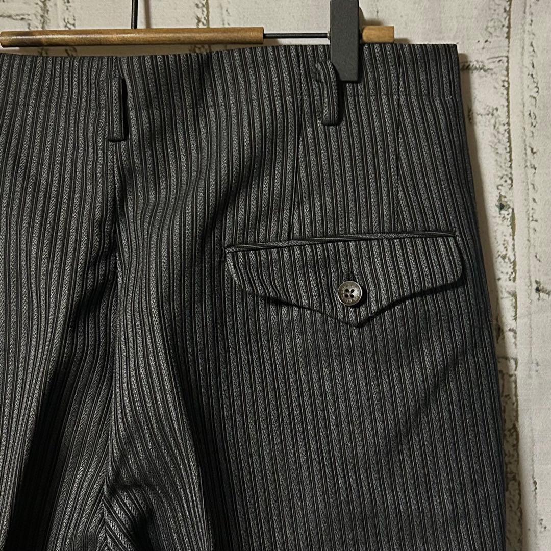 50's ヴィンテージ ストライプ スラックス パンツ チャコール 菅田将暉 L