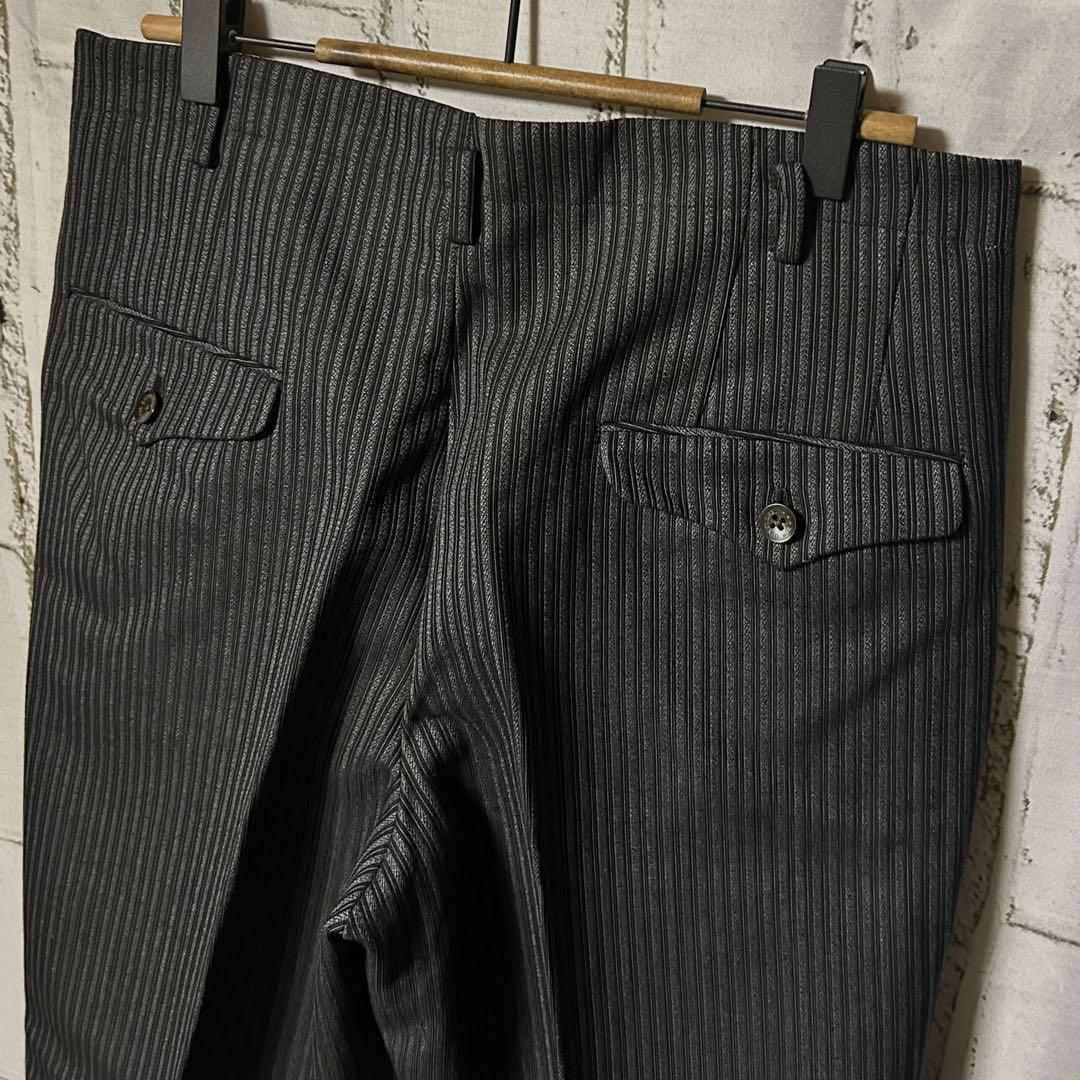 50's ヴィンテージ ストライプ スラックス パンツ チャコール 菅田将暉 L