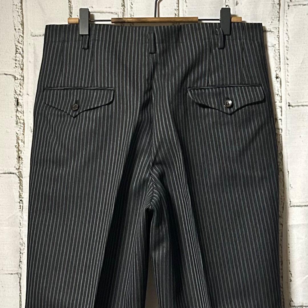 50's ヴィンテージ ストライプ スラックス パンツ チャコール 菅田将暉 L