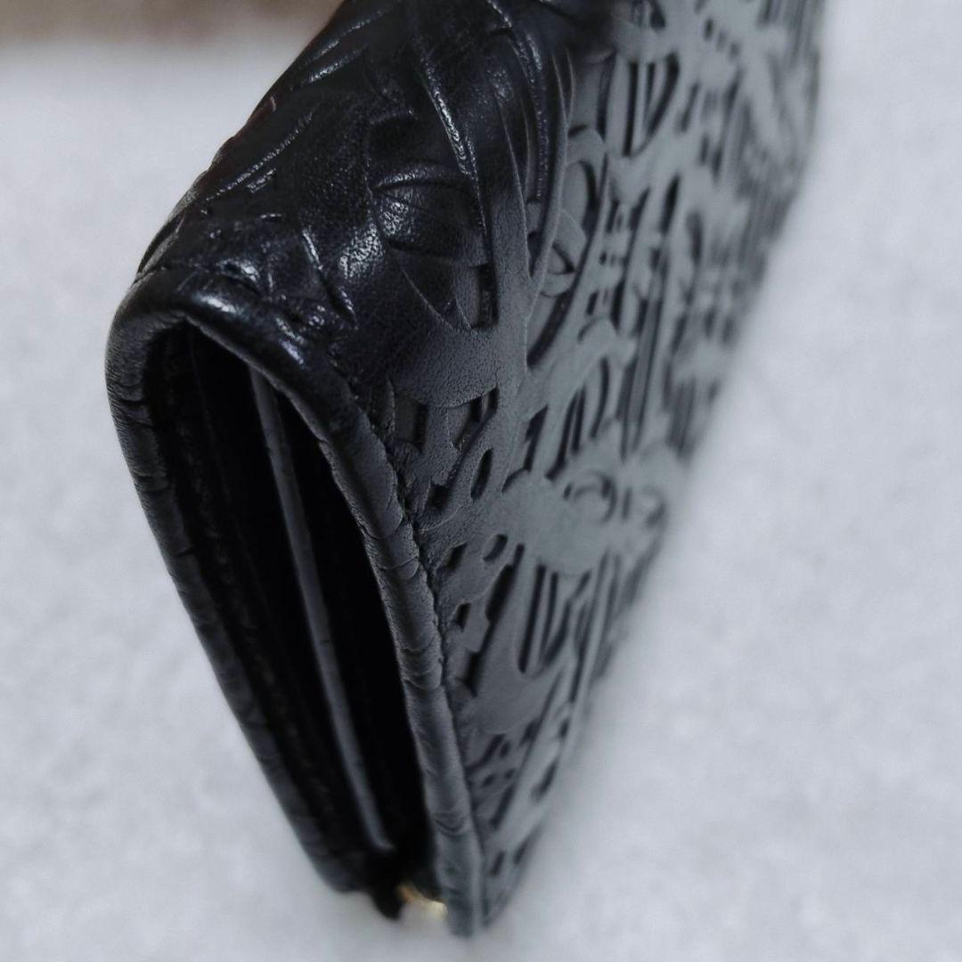 ロエベ リピートアナグラム L字財布 レザー ブラック 美品