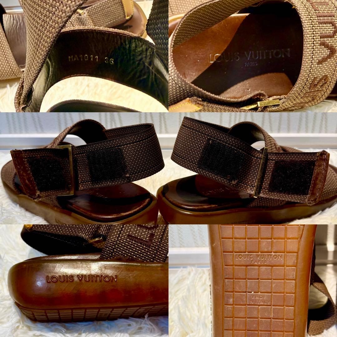 LOUIS VUITTON ルイ ヴィトン ビッグロゴ サンダル ベルト調節