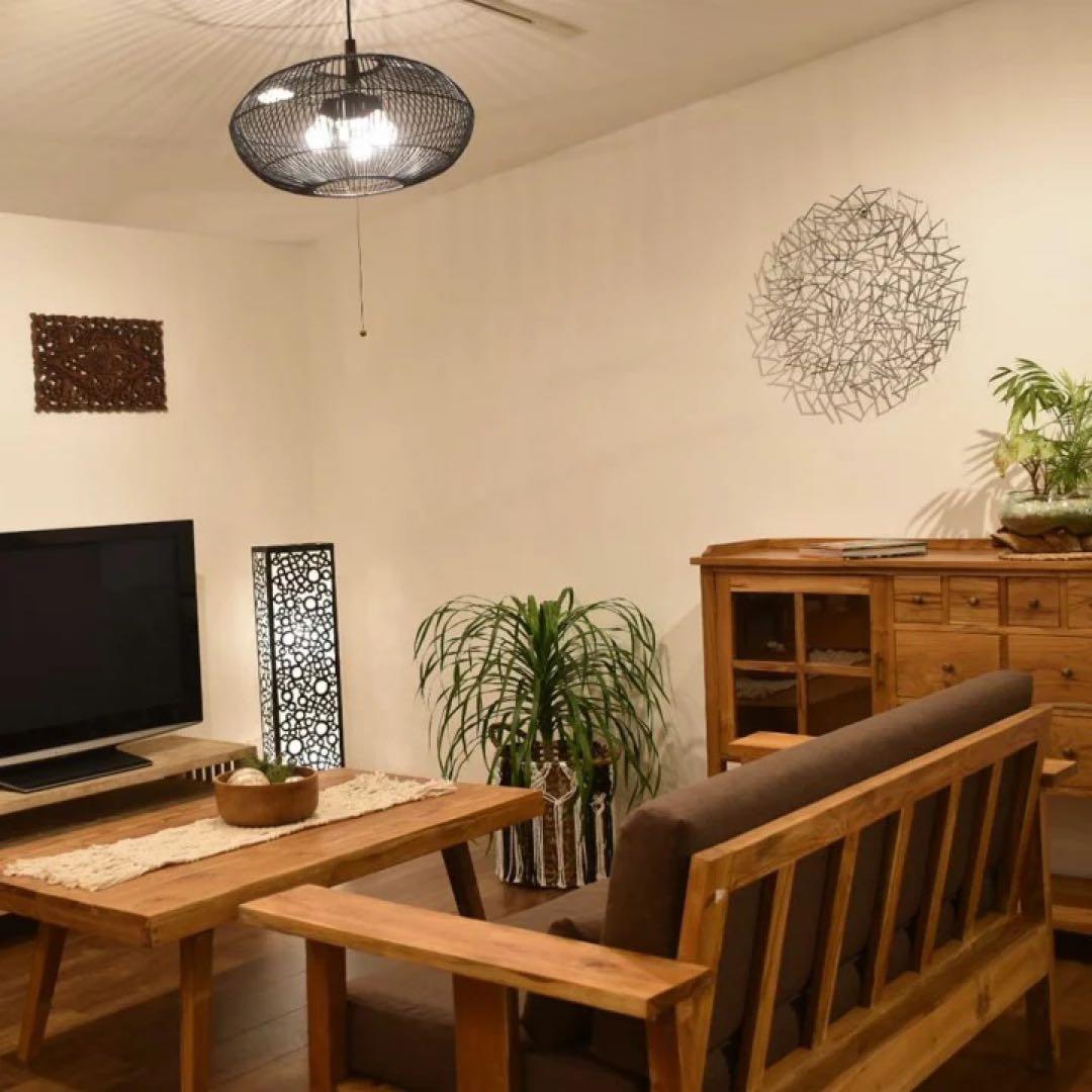 はる【訳あり】バリ島ラタン天井照明Φ50cm 通常18,150円がなんと！