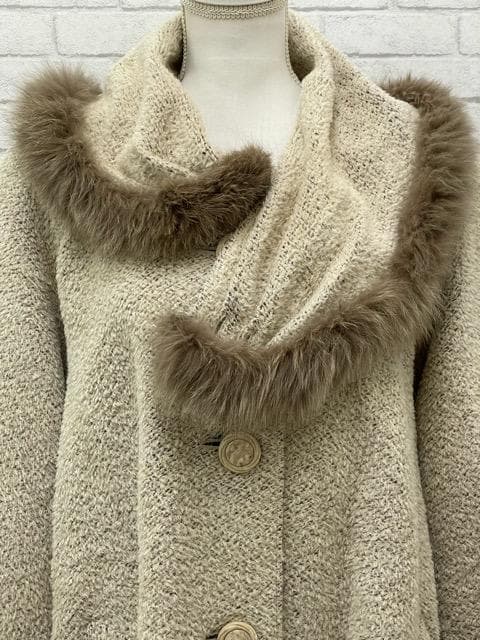 (K11156) Rossa アルパカ入りウールフォックスファー付きロングコート