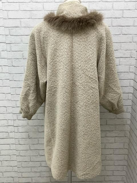 (K11156) Rossa アルパカ入りウールフォックスファー付きロングコート