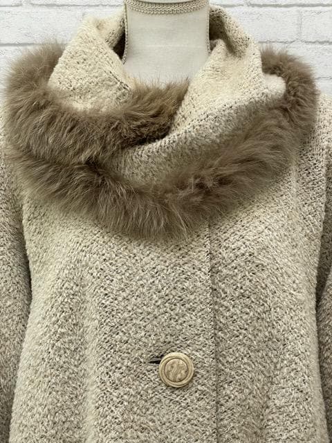 (K11156) Rossa アルパカ入りウールフォックスファー付きロングコート