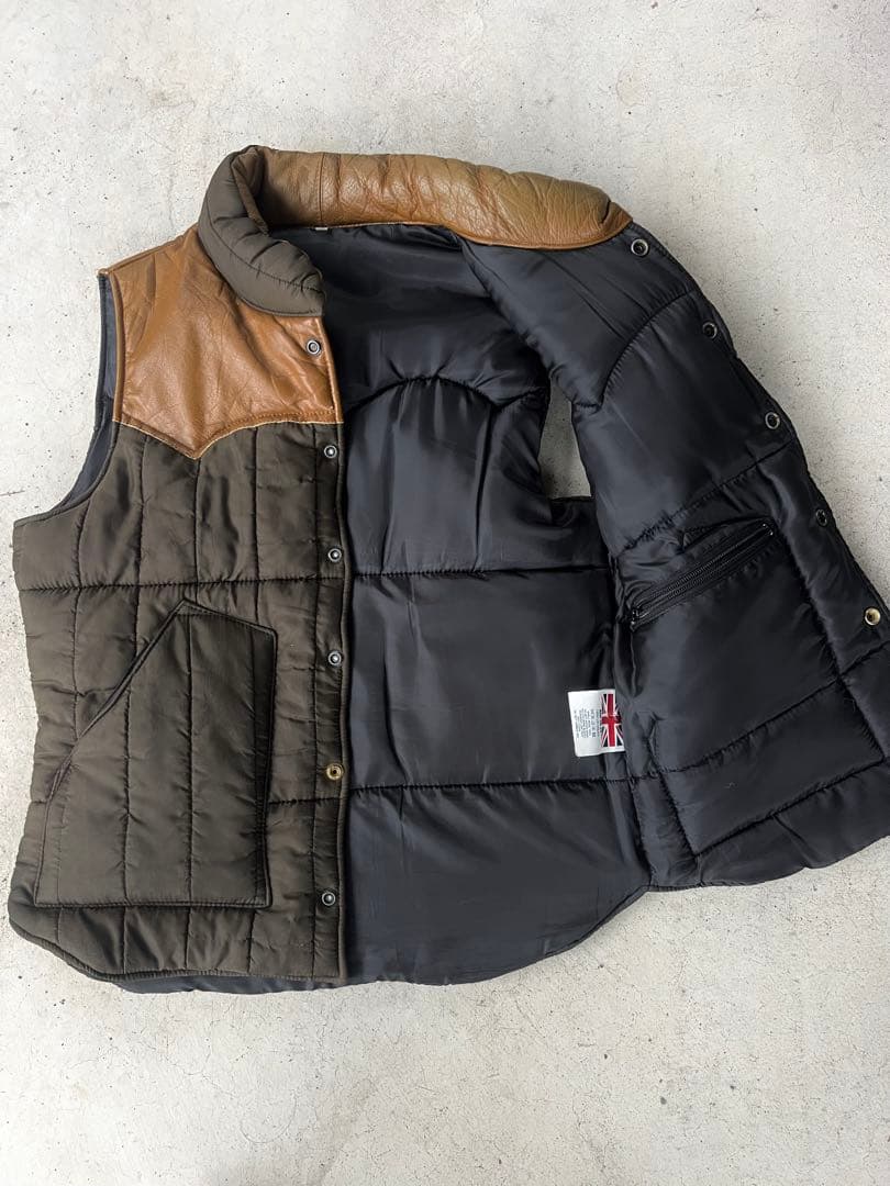 1998年製 Barbour MADE FOR U.K レザー切替ダウンベスト