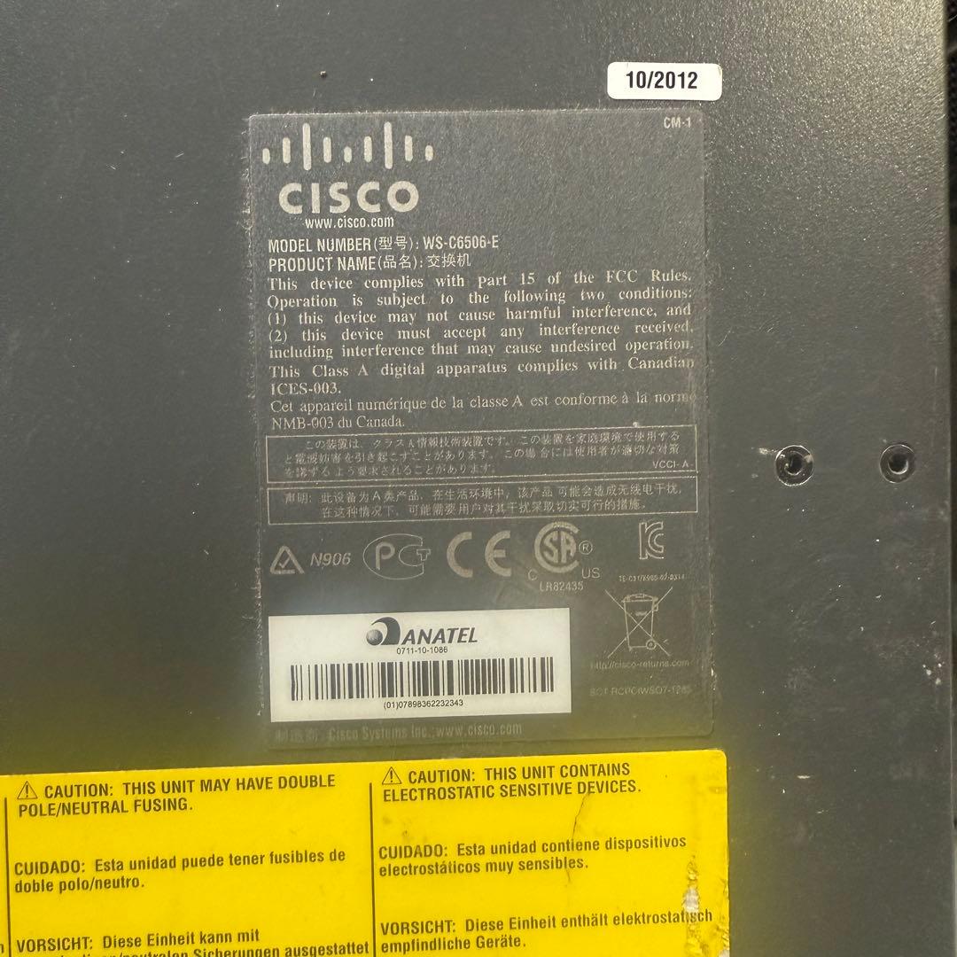 Cisco WS-C6500-E 2台セード[中古】