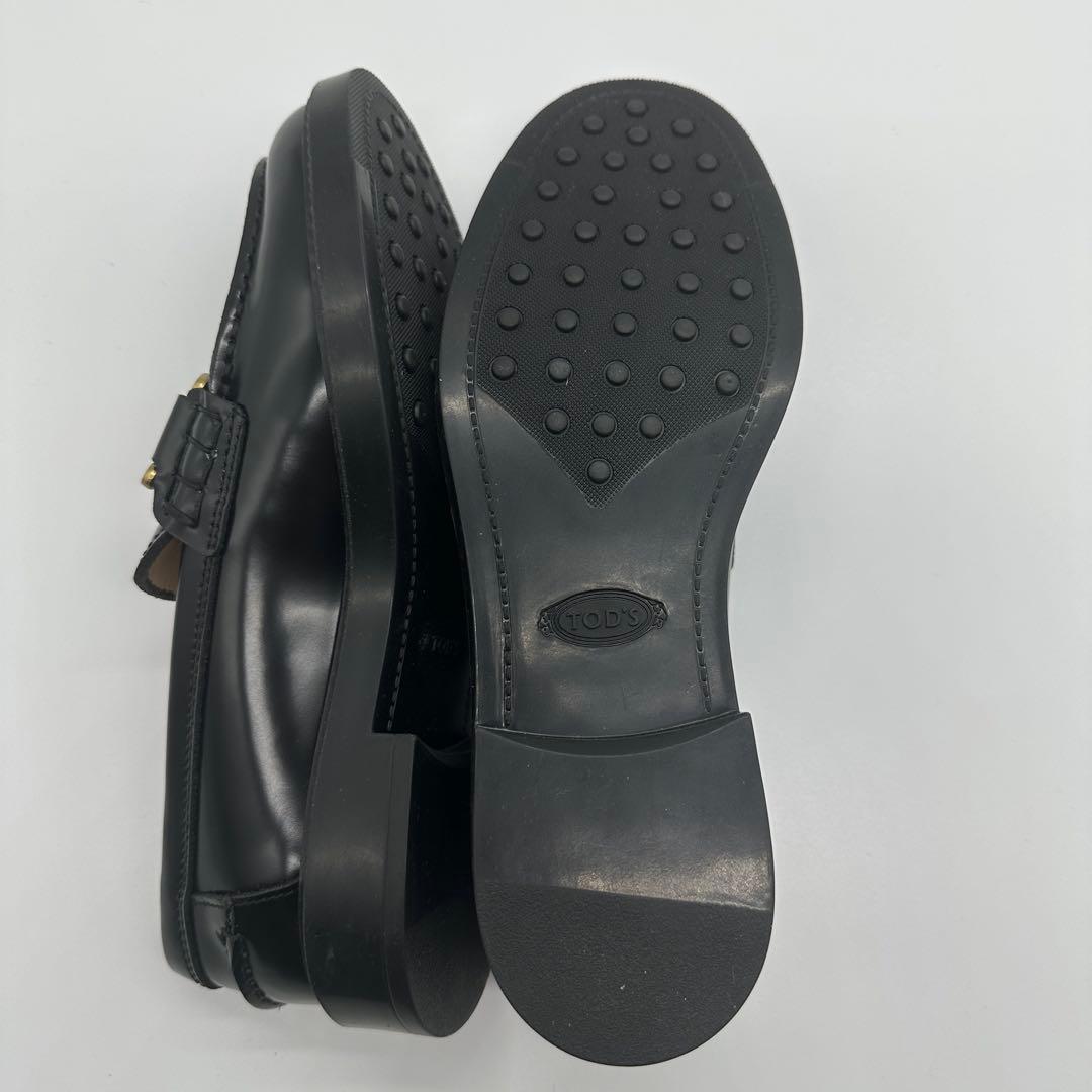 トッズケイトローファー 36 チェーン金具ブラックレザー