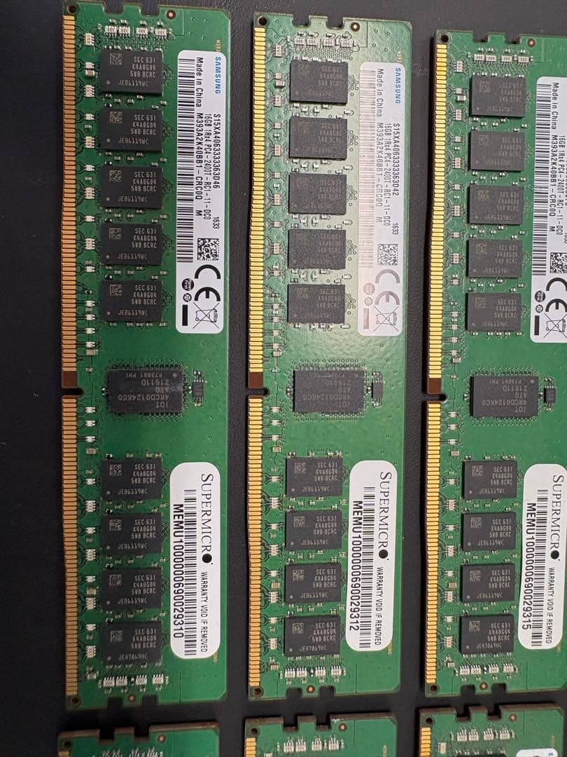 SAMSUNG DDR4-2400T 128GB(16GB x 8枚）