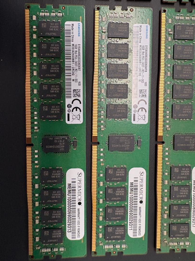 SAMSUNG DDR4-2400T 128GB(16GB x 8枚）