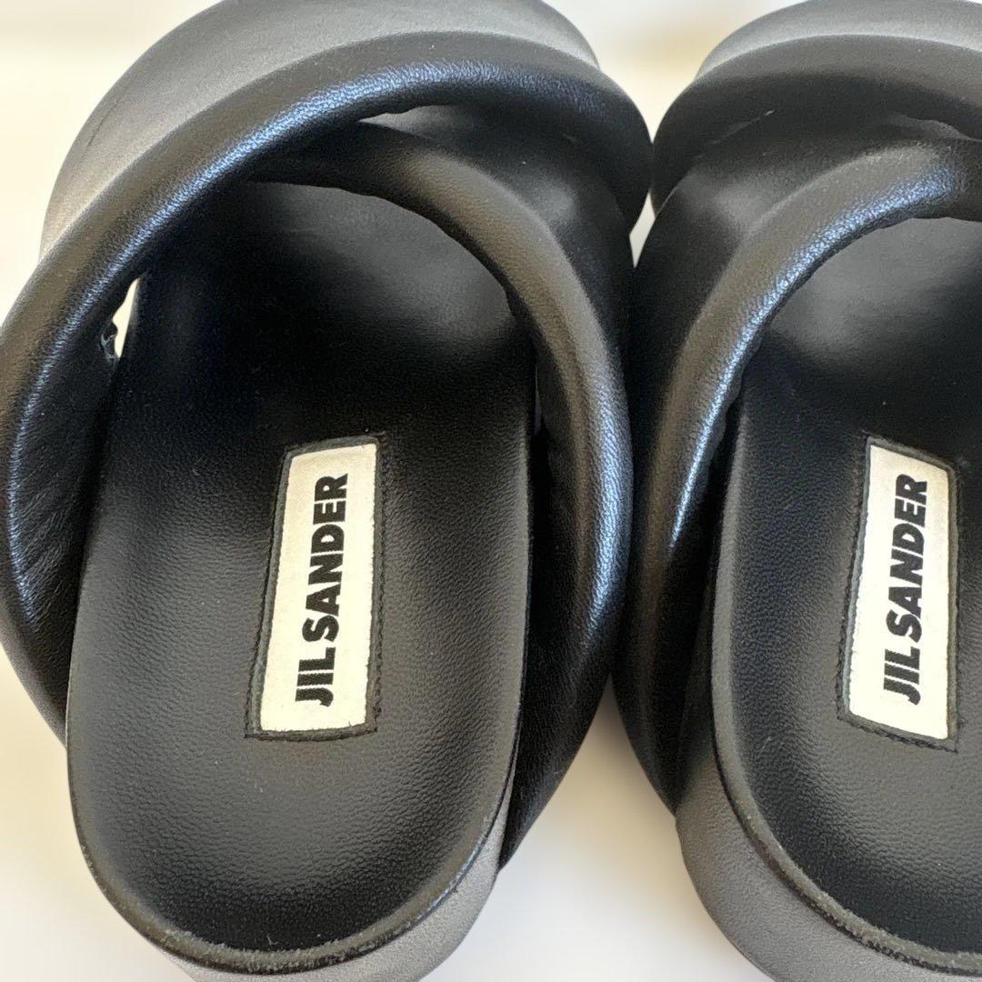 JIL SANDER クロスストラップサンダル ブラック37