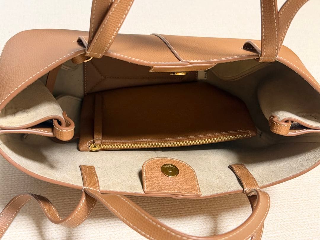 【未使用級美品】ポレーヌ cyme mini キャメル ショルダーバッグ