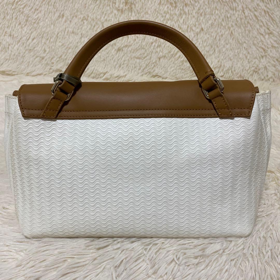 ザネラート ポスティーナ レザー ターンロック ハンドバッグ 2WAY 美品