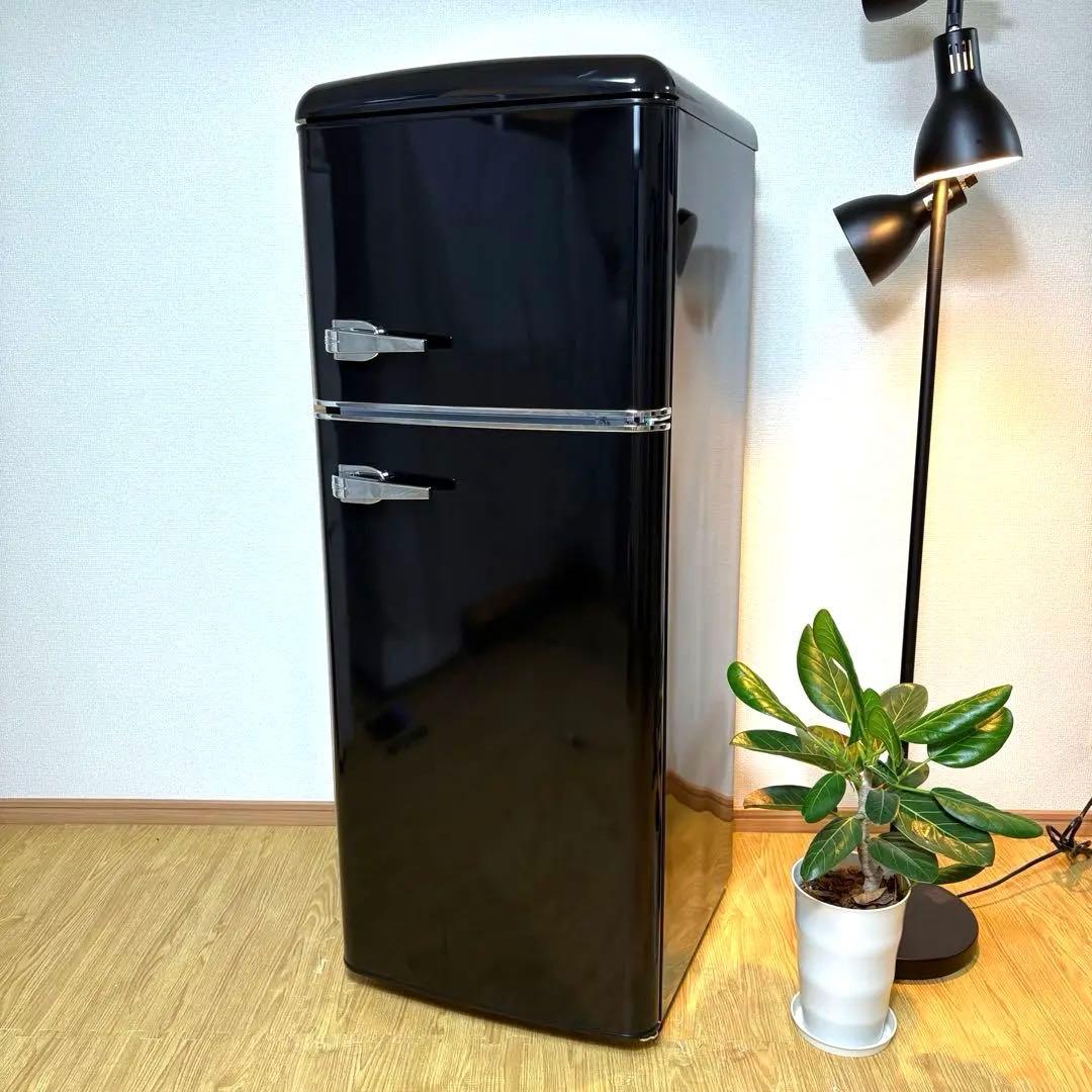 2025年製 冷蔵庫 一人暮らし 単身用 小型 3ヶ月保証 送料無料 レトロ家電